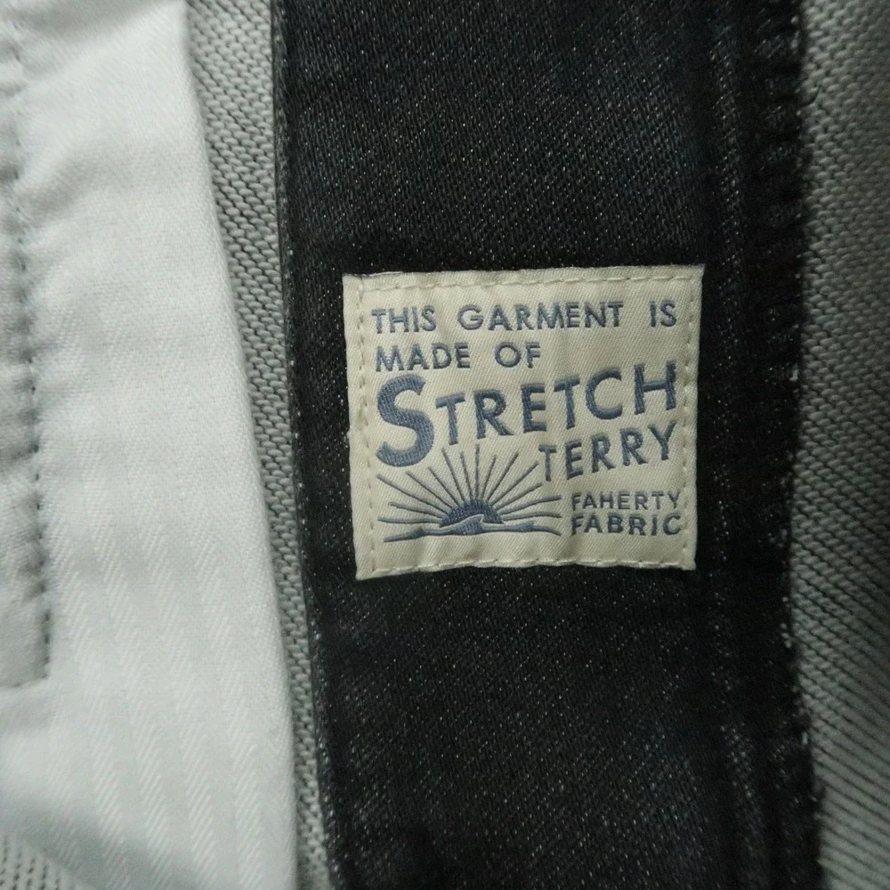 Faherty Pants Mens 32x26‎ Onyx Black Stretch Terry 5 Pocket Straight